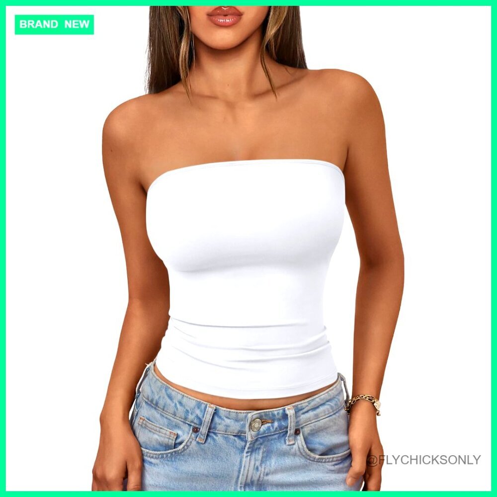 Strapless Tube Top Slim Fit Crop Top Y2K Style Summer Essential